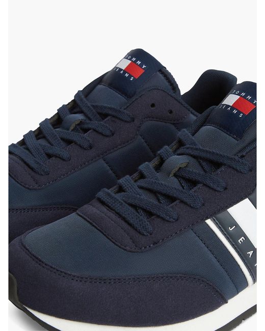 Tommy Hilfiger Blue Logo Mixed Texture Trainers for men