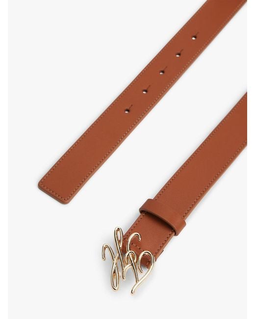 Ceinture En Cuir À Boucle Logo Tommy Hilfiger en coloris Brown