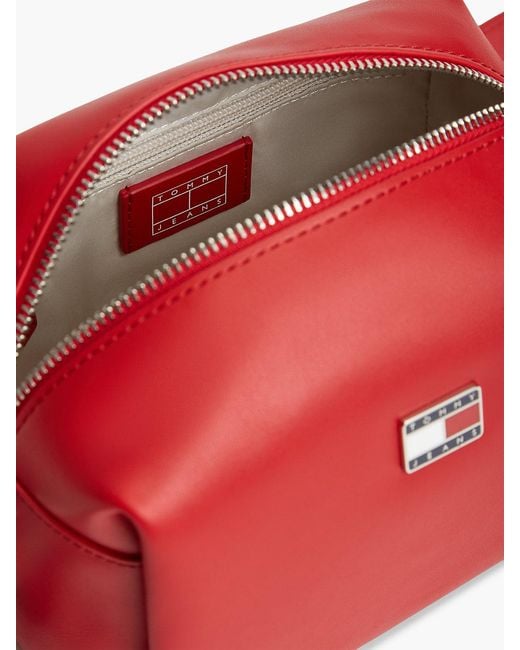 Tommy Hilfiger Red Logo Boxy Crossbody Camera Bag