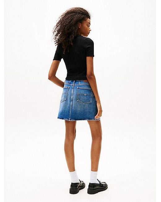 Tommy Hilfiger Slim Fit Polo Met Pointelle-Details in het Blue