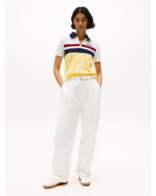 Tommy Hilfiger Yellow Hilfiger Sailing Regular Colour-blocked Polo Shirt