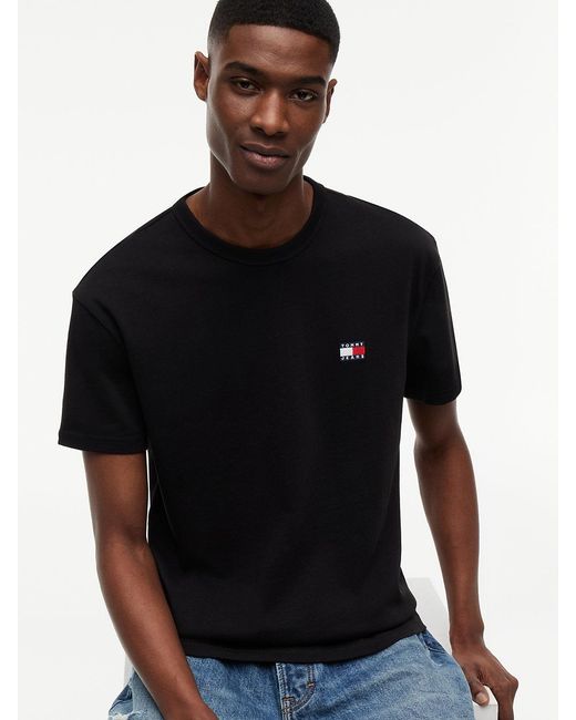 Tommy Hilfiger Black Short Sleeve Solid Cotton Graphic T-shirts for men