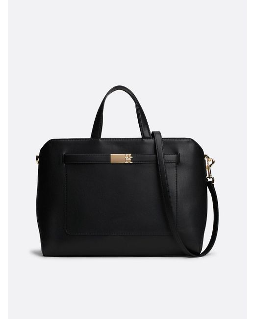 Tommy Hilfiger Black Heritage Th Monogram Work Bag