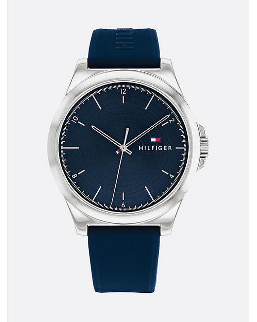 Reloj De Acero Inoxidable Con Correa Azul Tommy Hilfiger de hombre de color Blue
