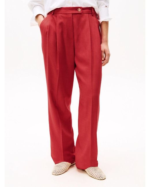Pantalon Ample Standard The Sofia Capsule Tommy Hilfiger en coloris Red