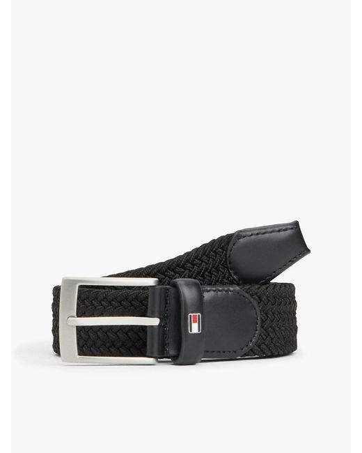 Cintura Adan Con Cinghia Elastica Intrecciata di Tommy Hilfiger in Black da Uomo