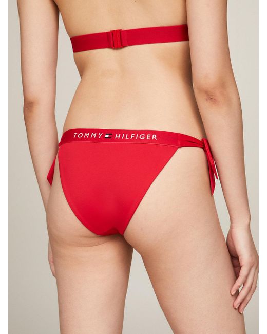 Tommy Hilfiger Red Original Cheeky Side Tie Bikini Bottoms