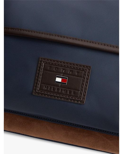 Tommy Hilfiger Blue Heritage Logo Patch Crossbody Satchel for men
