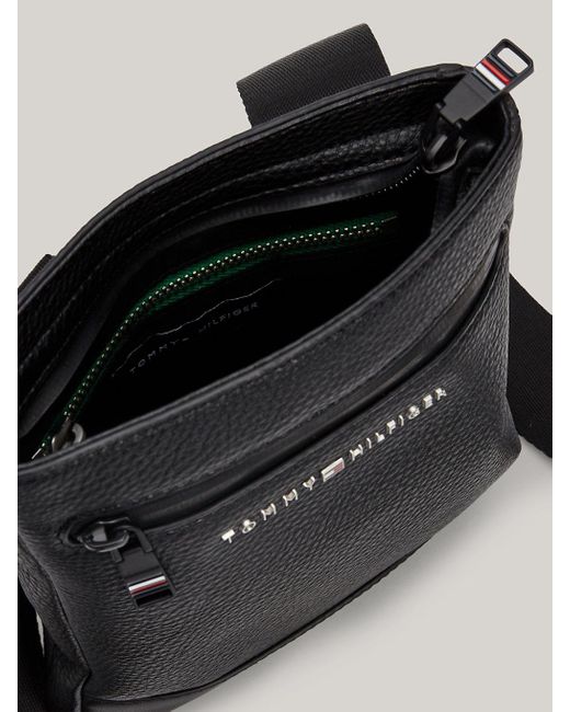 Tommy Hilfiger Black Textured Small Crossover Bag for men
