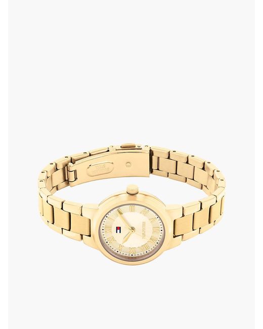 Tommy Hilfiger Metallic Plated Champagne Dial Chain-Link Watch