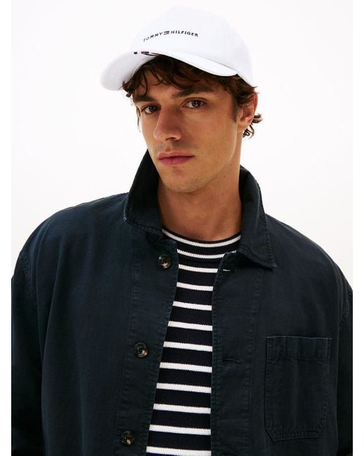 Cappello Da Baseball Con Bandierina Ricamata di Tommy Hilfiger in White da Uomo
