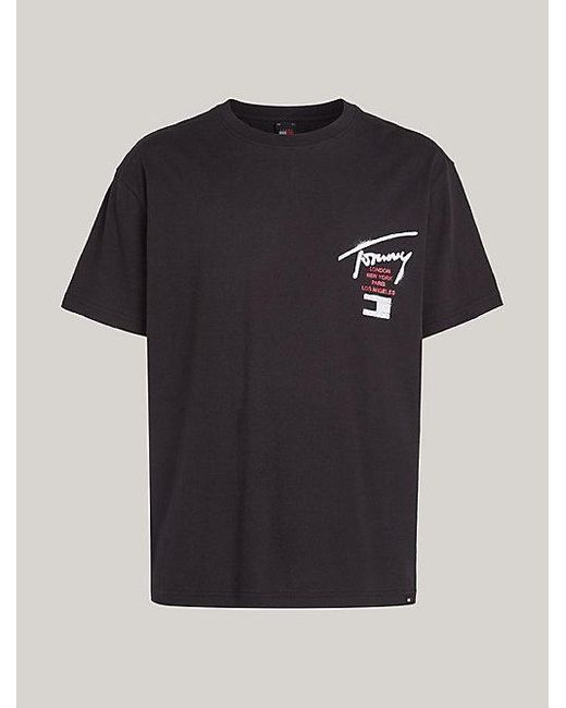 Tommy Hilfiger T-Shirt TJM REG GRAFFITI SIG TEE EXT mit Logoschriftzug in Black für Herren