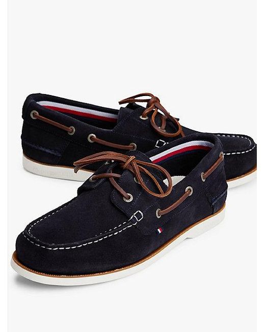 Tommy Hilfiger Bootsschuh Aus Wildleder in White für Herren