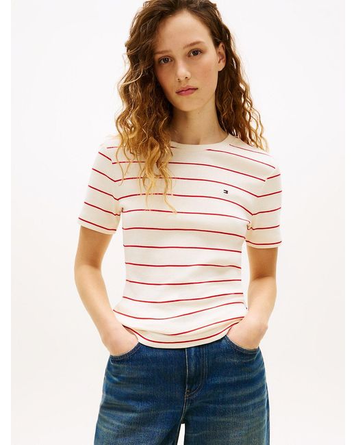 Tommy Hilfiger White Slim Crew Neck T-Shirt