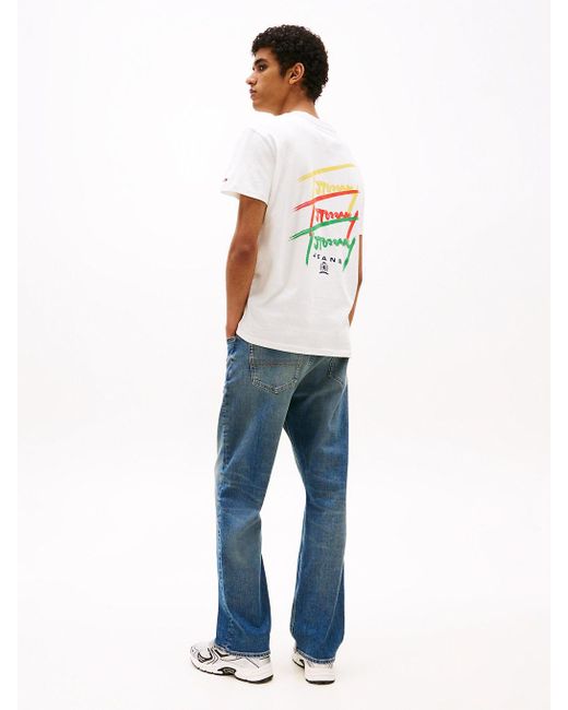 T-Shirt Con Logo Grafico Sul Retro di Tommy Hilfiger in White da Uomo