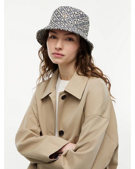 Tommy Hilfiger White Th Monogram Jacquard Bucket Hat