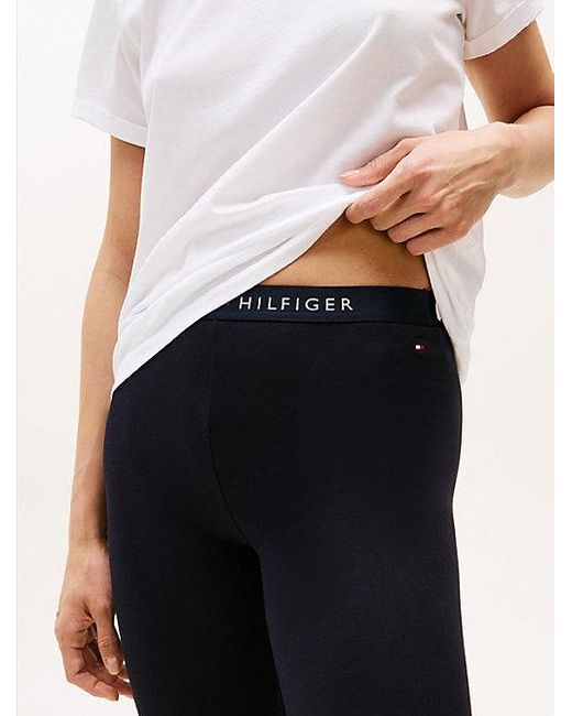 Tommy Hilfiger Lange Legging Met Logotailleband in het White