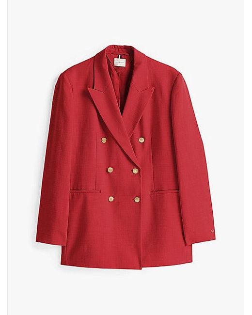 Tommy Hilfiger The Sofia Capsule Double-Breasted Blazer in het Red