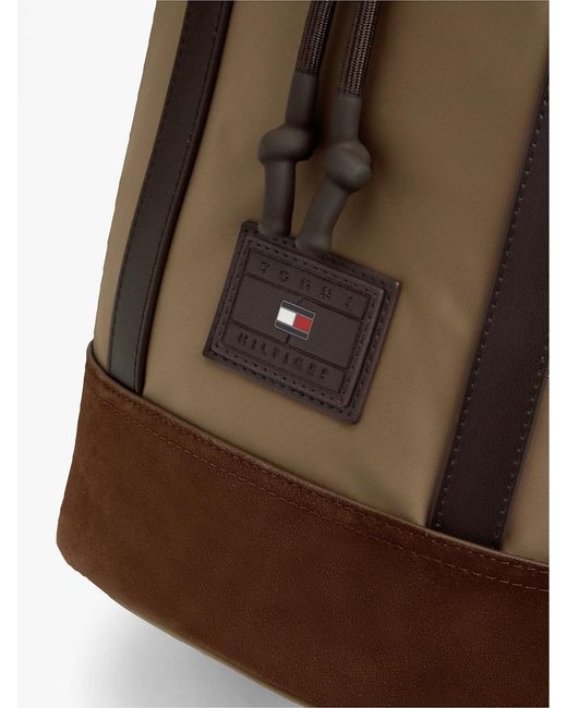 Tommy Hilfiger Brown Heritage Logo Patch Sling Bag for men