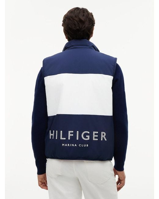 Tommy Hilfiger Blue Reversible Zip-Thru Regatta Gilet for men