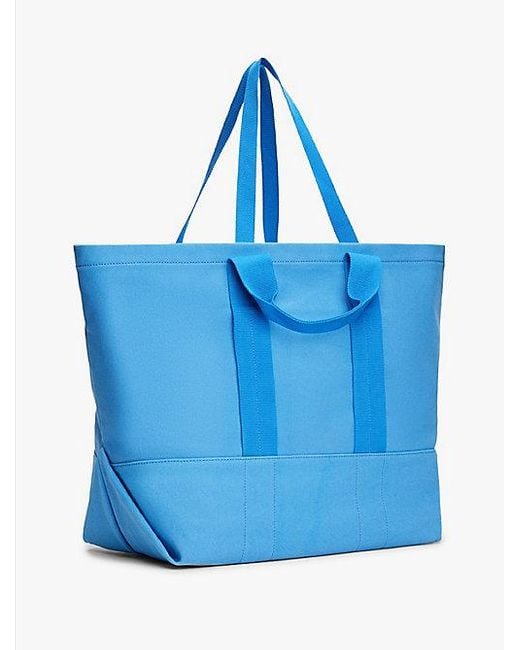 Tommy Hilfiger Blue Tote-Bag Aus Canvas Mit Gleichfarbigem Logo
