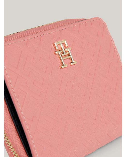 Tommy Hilfiger Pink Th Monogram Medium Zip-around Wallet