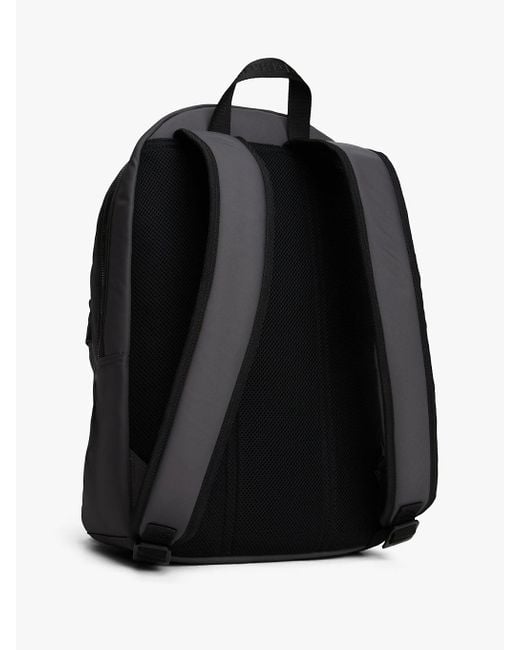 Tommy Hilfiger Black Textile Logo Patch Dome Backpack for men