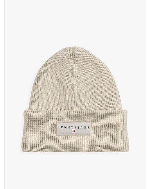 Gorro Con Parche Con Logo Lineal Tommy Hilfiger de color Natural