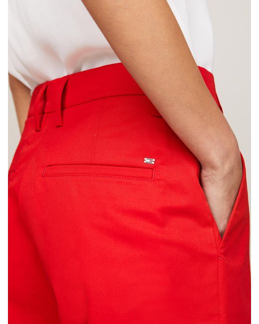 Tommy Hilfiger Red Mom Fit Chino Shorts