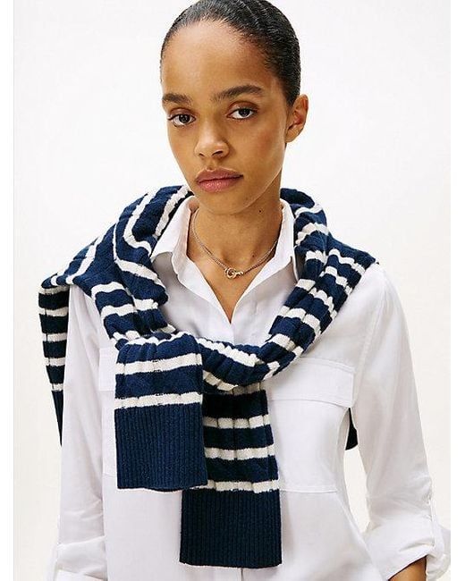 Tommy Hilfiger Dubbele Tweekleurige Ketting Met Knoopdetail in het White