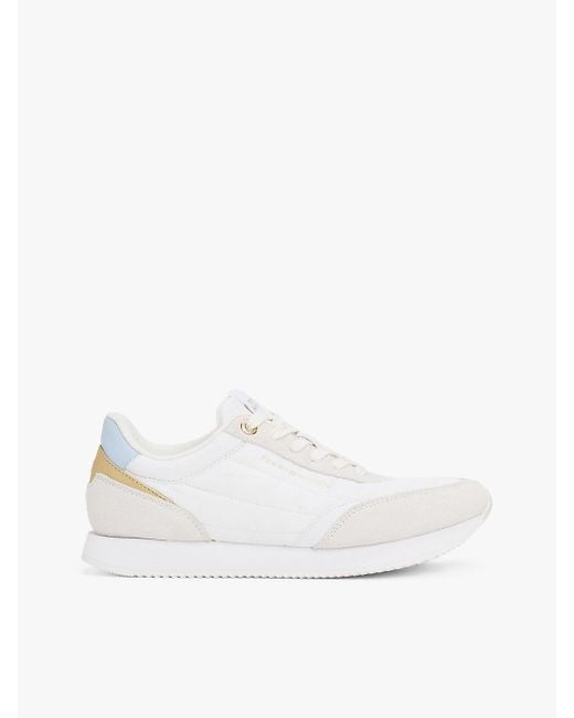 Tommy Hilfiger White Mixed Panel Trainers