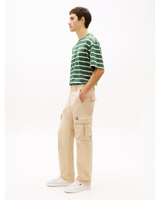 Tommy Hilfiger Green Otis Canvas Straight Cargo Trousers for men