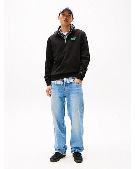 Tommy Hilfiger Sweatshirt Met Rits En Bubbellogo Op De Rug in het Black voor heren