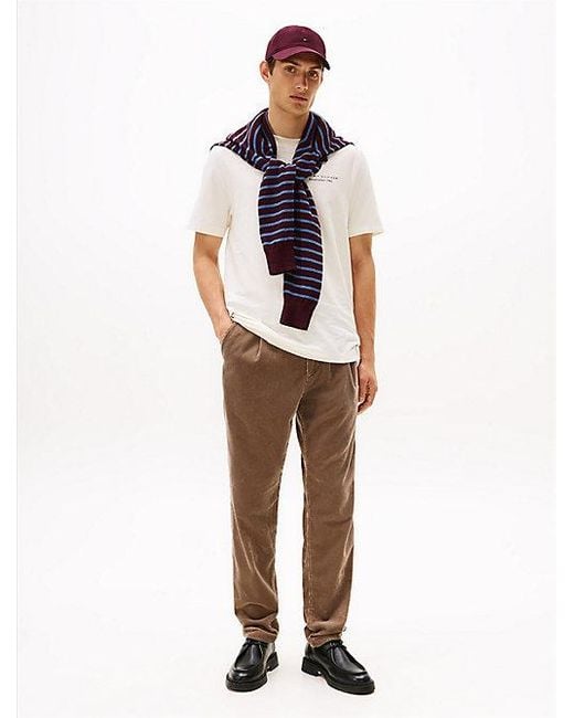 Camiseta De Punto Con Estampado Tommy Hilfiger de hombre de color White