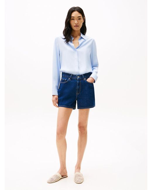 Camicia Relaxed Fit Con Bottoni Dorati di Tommy Hilfiger in Blue