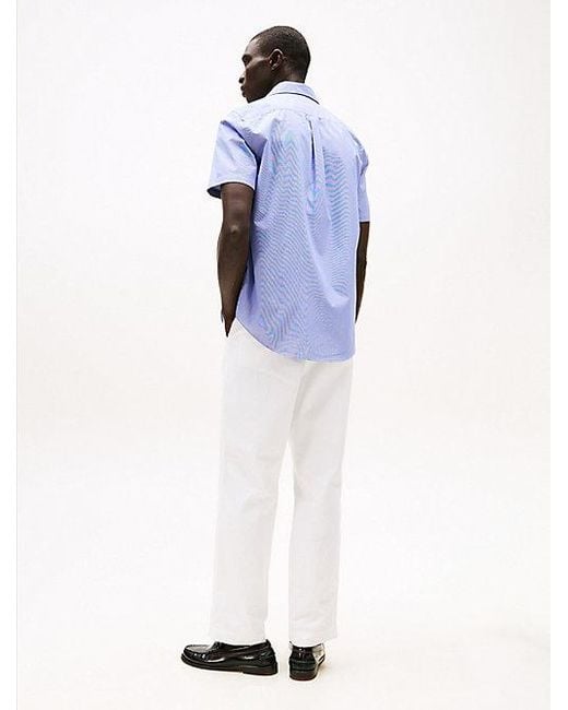 Tommy Hilfiger Th Flex Poplin Overhemd Met Pied-De-Poule-Ruit in het Blue voor heren