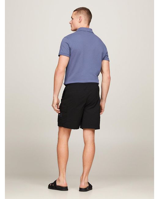 Tommy Hilfiger Black Sport Logo Cargo Shorts for men