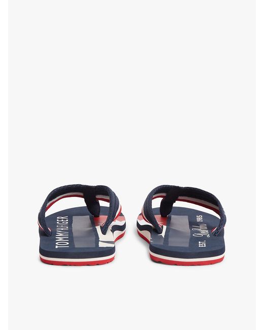 Tommy Hilfiger Blue Stripe Webbing Strap Flip-Flops for men