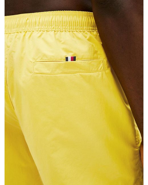 Tommy Hilfiger Yellow Logo Embroidery Mid Length Swim Shorts for men