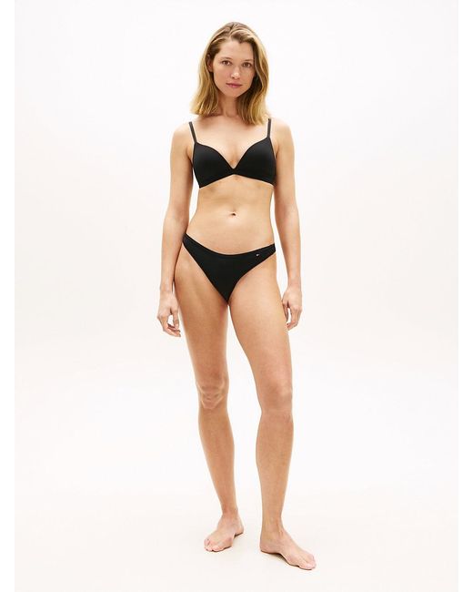 Tommy Hilfiger Black Tonal Repeat Logo Padded Triangle Bra