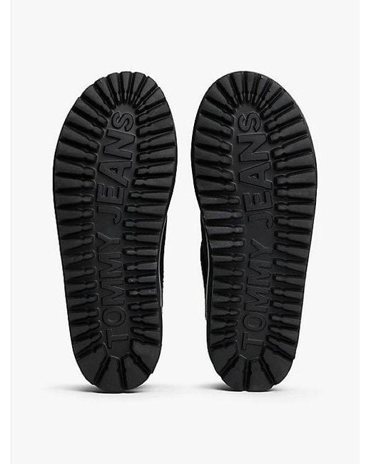 Tommy Hilfiger Suède Snowboot Met Plateauzool in het Black