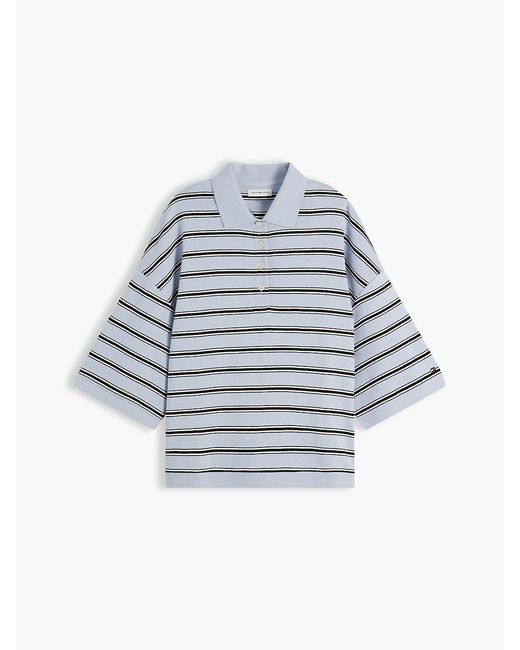 Tommy Hilfiger Red Oversized Fit Stripe Polo Shirt