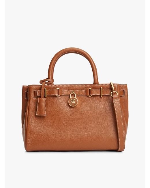 Tommy Hilfiger Brown The American Icon Leather Tote Bag