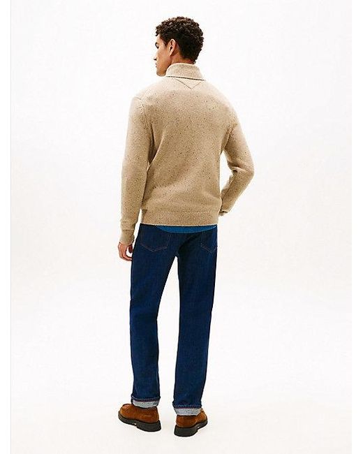 Jersey De Punto Donegal Con Cuello Vuelto Tommy Hilfiger de hombre de color Blue
