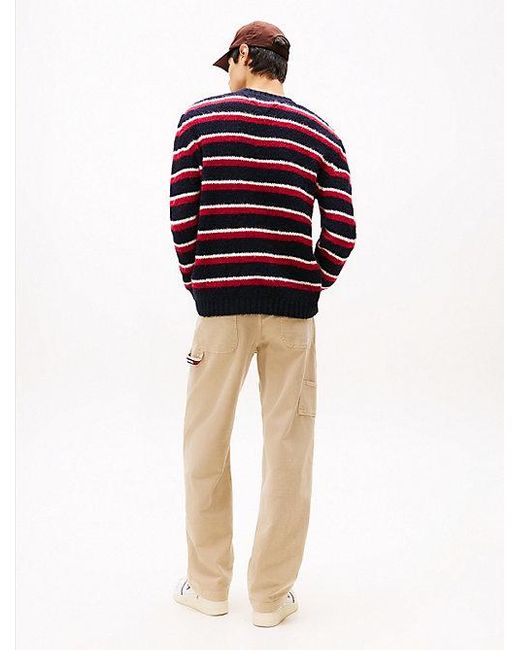 Tommy Hilfiger Gestreepte Trui Met Alpaca En Tommy-Badge in het Blue voor heren