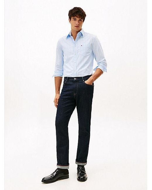 Tommy Hilfiger Th Flex Regular Fit Overhemd Met Strepen in het White voor heren