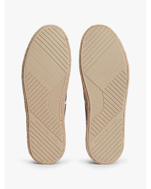 Tommy Hilfiger Blue Canvas Espadrille Hybrid Trainers With Linen for men