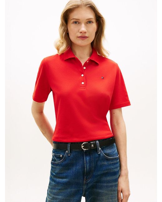 Tommy Hilfiger White 1985 Regular Fit Pique Polo Shirt