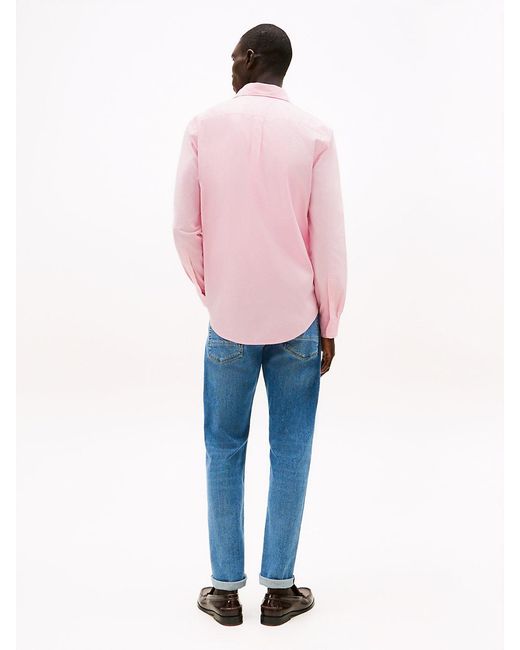 Tommy Hilfiger Pink Regular Fit Flex Poplin Shirt for men