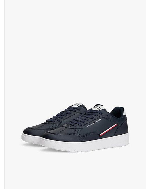 Tommy Hilfiger Basketbalsneaker Met Profielzool En Leer in het Blue voor heren